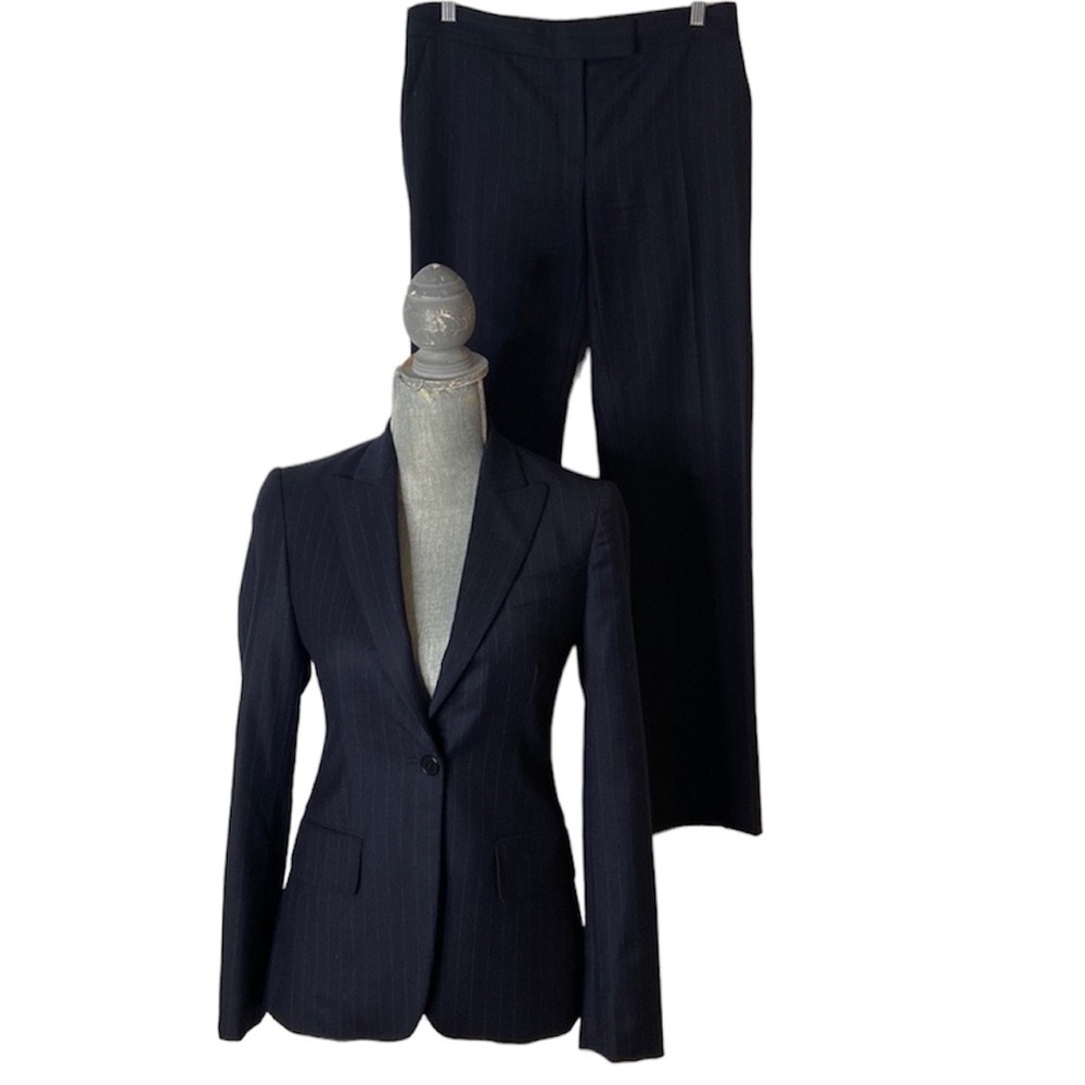 Stella McCartney Italian Navy Pinstripe Wool 2 Piece Suit Size 38